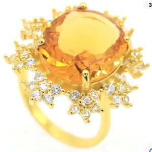 Citrine Ring Star Halo Sizes 7 - 9 available
